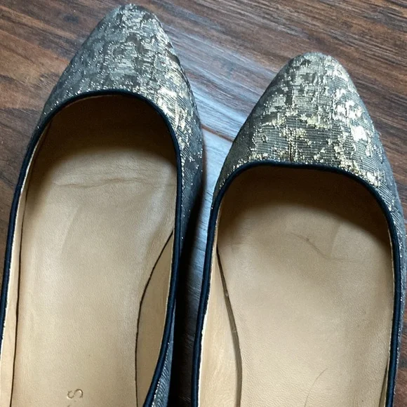 Talbots Gold Textured Ballet Flats - Picture 5 of 6